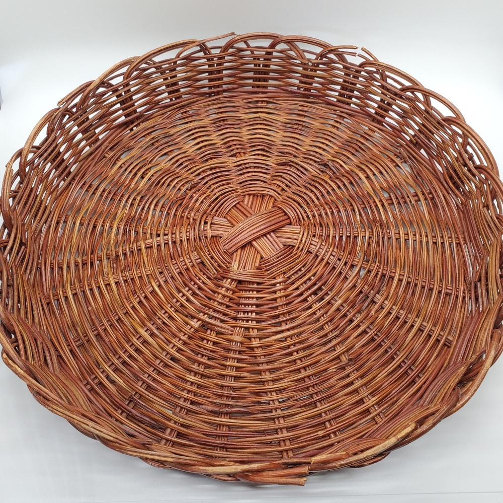 Vintage Wicker Circle Basket